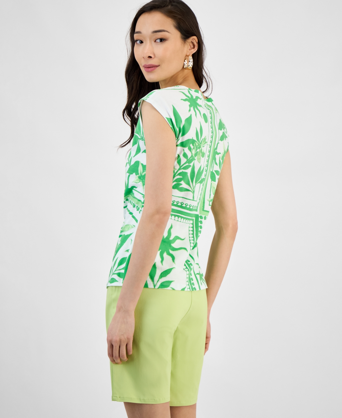 Inc International Concepts Women's Side-cinched Cotton Tank Top, Exclusively At Macy's