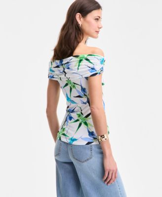 Women's Printed Off-The-Shoulder Top, Exclusively at Macy's