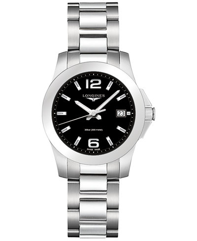 Longines Women's Swiss Conquest Stainless Steel Bracelet Watch 34mm L33774586