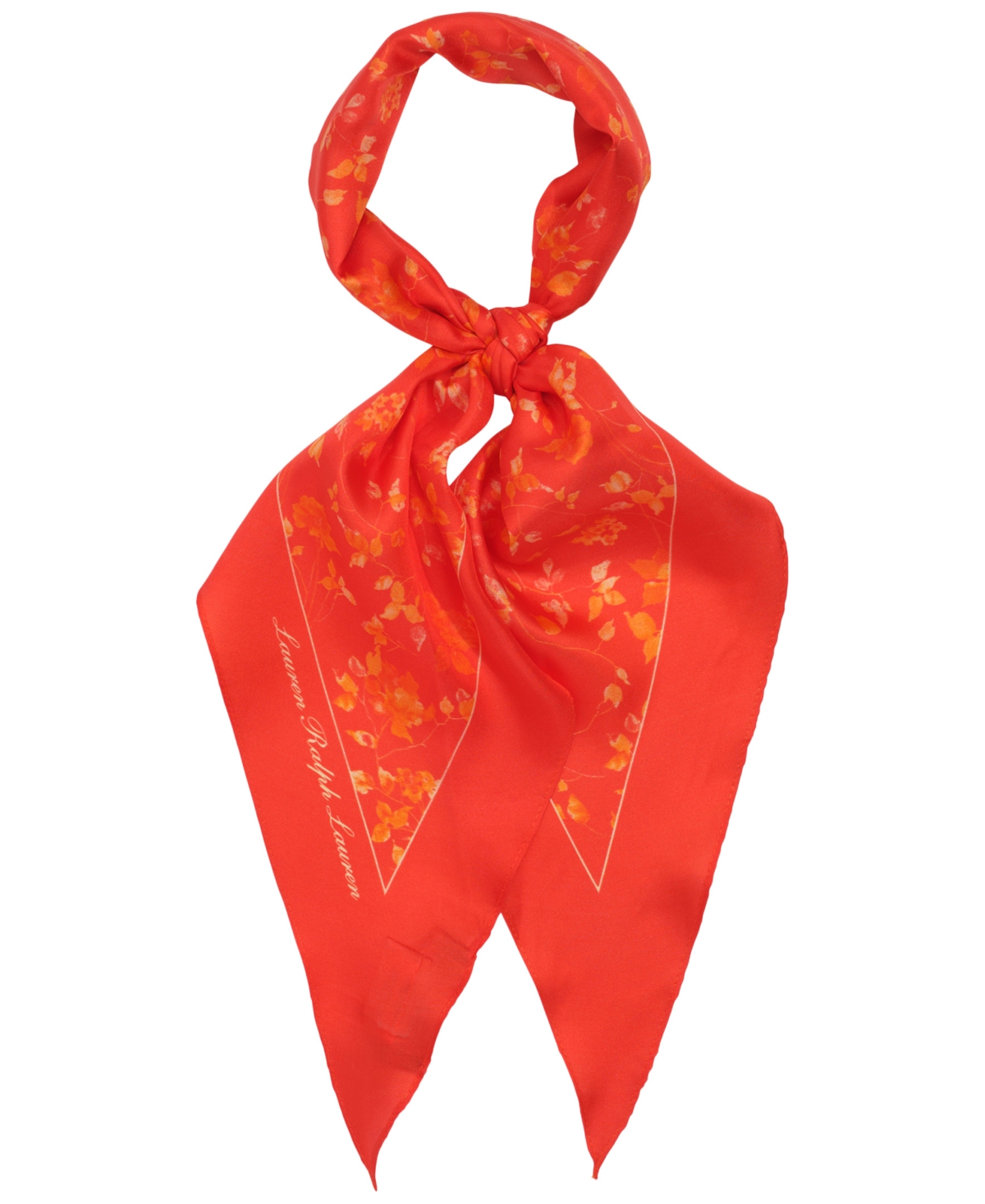Large Floral Diamond Scarf - Orange Lily