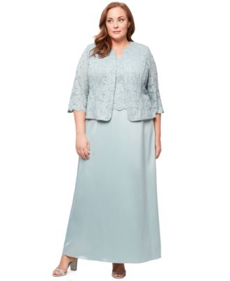 Alex Evenings - Plus Size Lace Dress & Jacket
