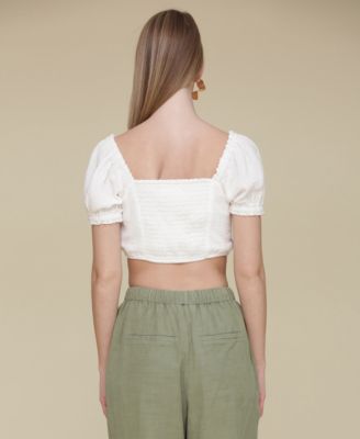 Women's Embroidered Cotton Crop Top