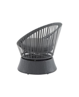 Streamdale Gray swivel wicker lounge chairs (set of 2), Modern, rattan/iron frame