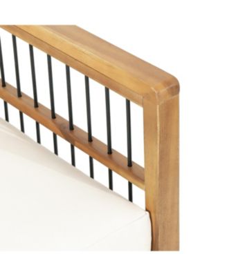 Streamdale Acacia club chairs (set of 2), Deep seating, soft beige cushions, teak finish