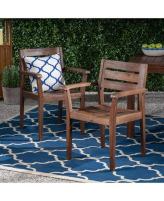 Streamdale Stamford Acacia Wood Dining Chairs (Set of 2) - Dark Brown