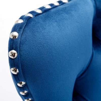 Set of 2 Adjustable Swivel Velvet Upholstered Bar Stools, Tufted, Chrome Base for Kitchen Island, Home Bar-The Pop Home