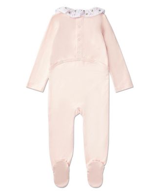 Baby Girls Embroidered Flower Ruffle-Collar Rich Footie