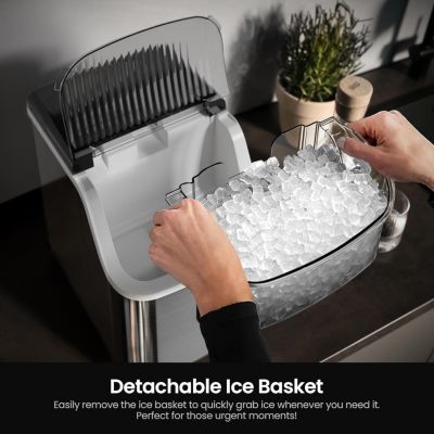 35lbs/Day,One-Click Operation,Self-Cleaning Countertop Nugget Ice Makers Ice Maker Machine