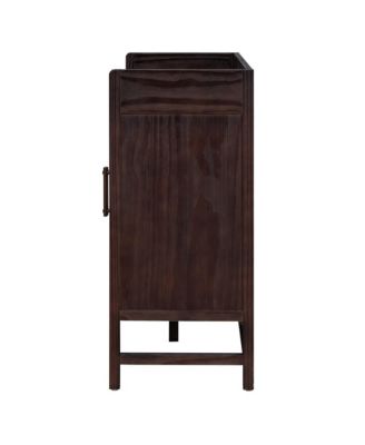 Streamdale Rustic Sideboard with Rattan Doors and Adjustable Shelves