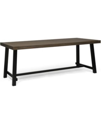 Streamdale Outdoor Acacia Wood 3 Piece Picnic Dining Set, Gray and Rustic Metal