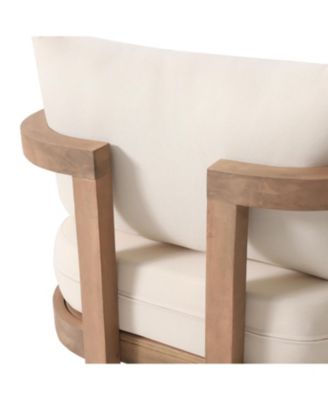 Streamdale Acacia Patio Set, 4-piece, cushions, coffee table, Brown wash/beige