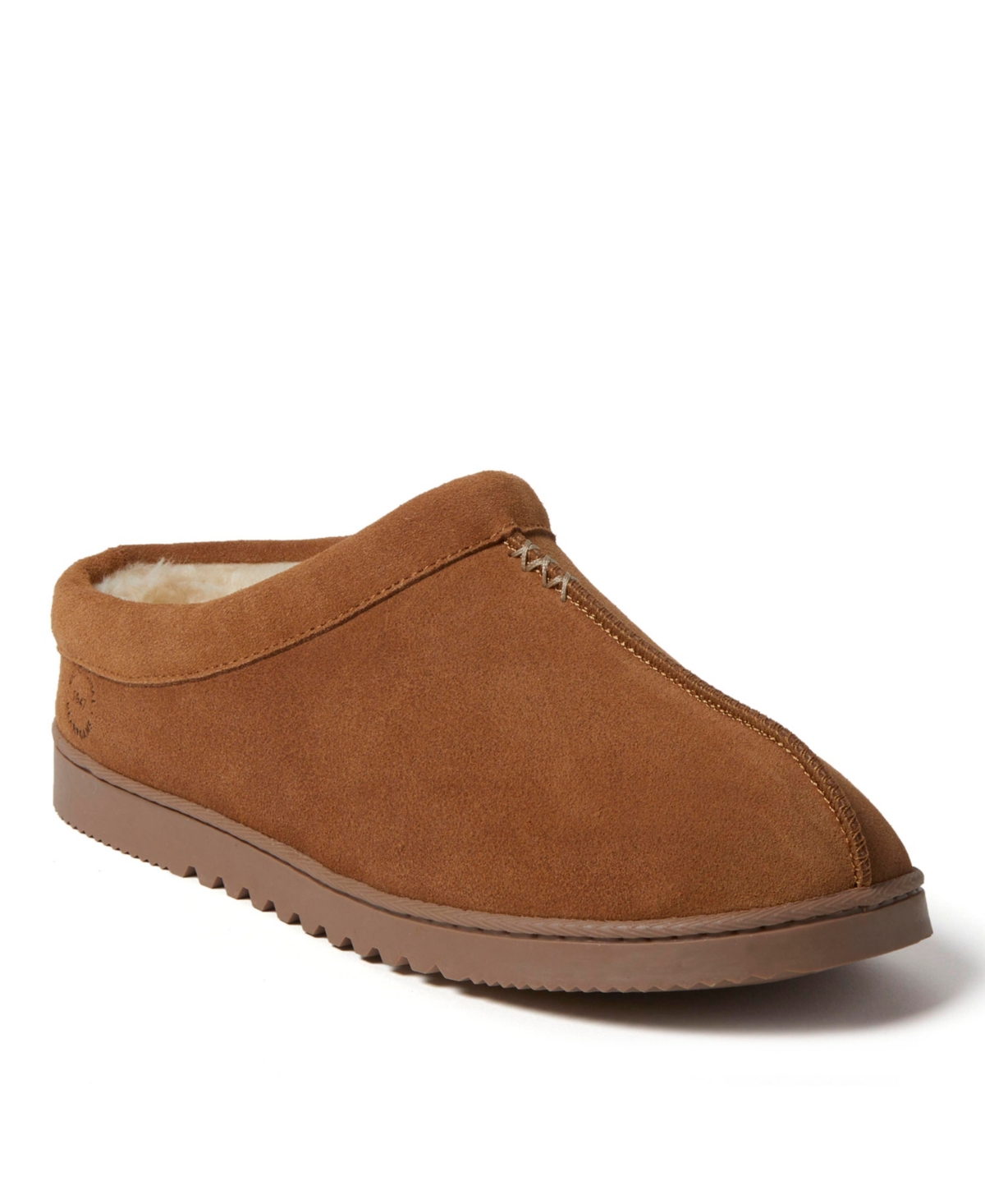 Men's Dean Genuine Suede Clog House Shoe Slipper - Chestnut