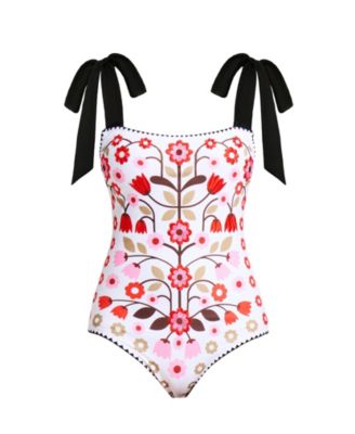 Women's Floral Symphony Embroidered Swimsuit