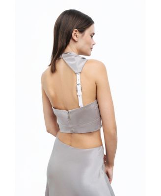 Women's Backless Belted Blouse