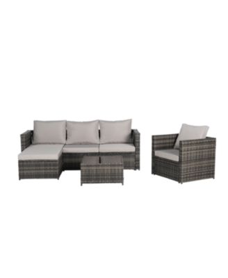 Streamdale 3-Piece Patio Set, Woven L-Shaped Sectional, Sofa, Lounger & Coffee Table