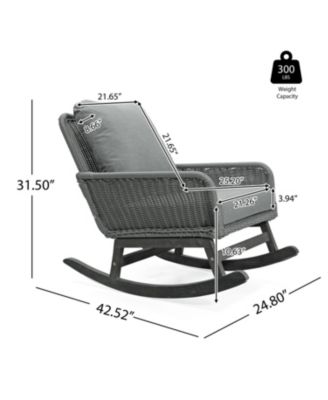 Streamdale (Set of 2) Contemporary Minimalist Gray Wicker Rocking Chair