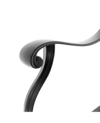 Streamdale 5-pc Cast Aluminum Dining Set, 4 Swivel Chairs, 39" Round Table, Black Frame