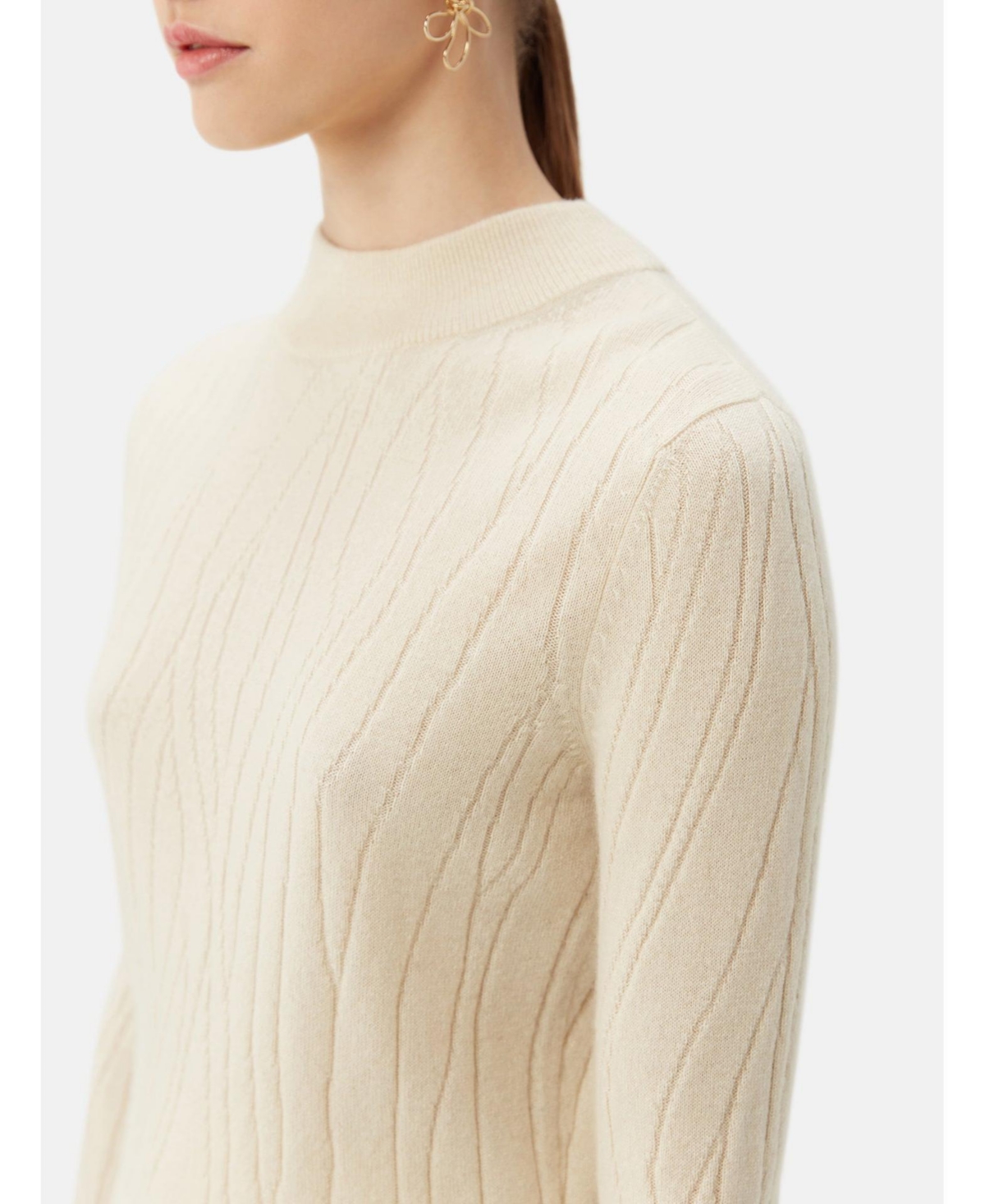 Gobi Cashmere Women's Cropped High Neck Cashmere Sweater