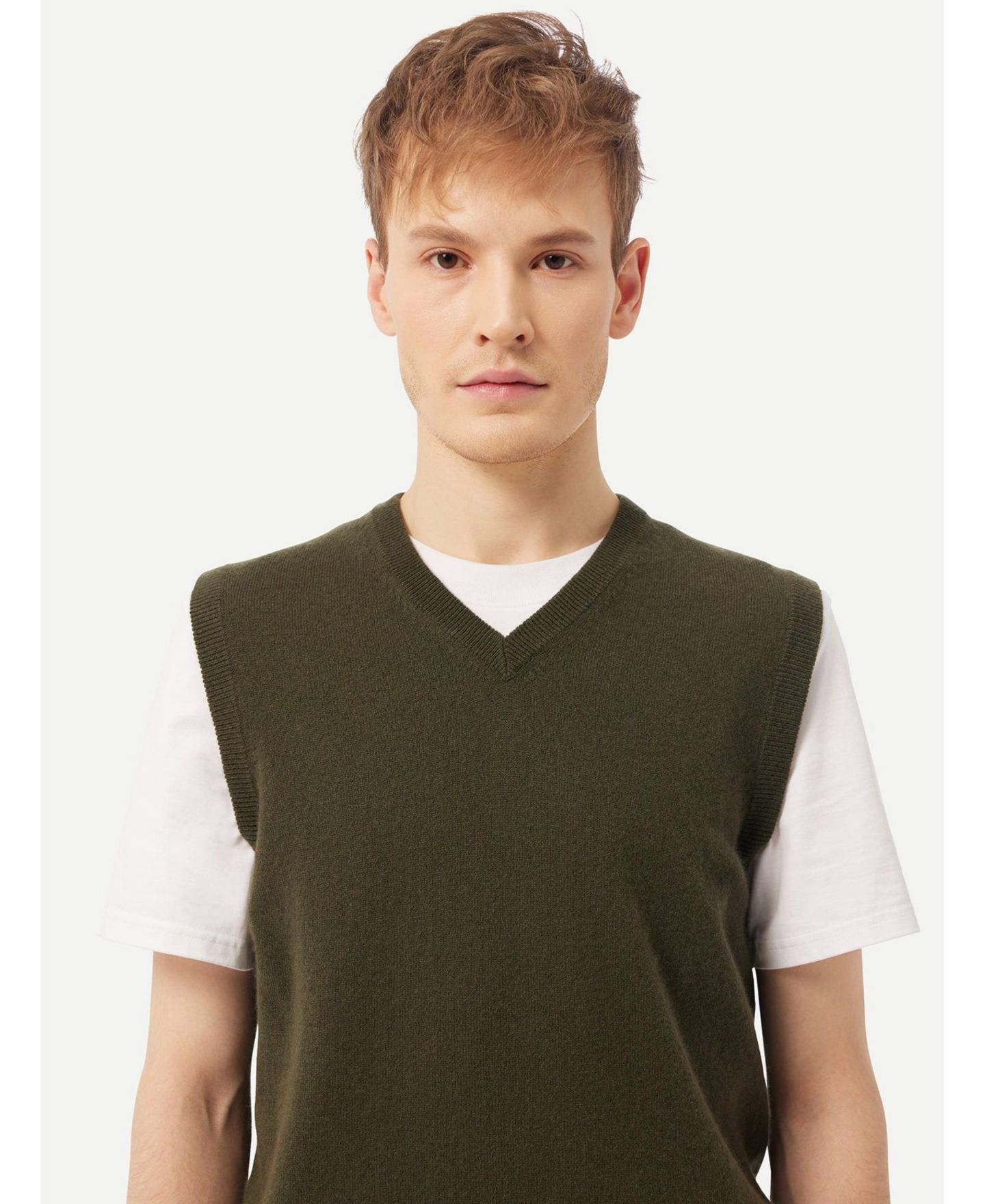 Мужской жилет Gobi Cashmere 100% Cashmere Cashmere Vest, цвет: Зелёный — фото 4