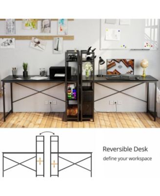 Computer Desk 47" with Power Outlet and Storage Shelves