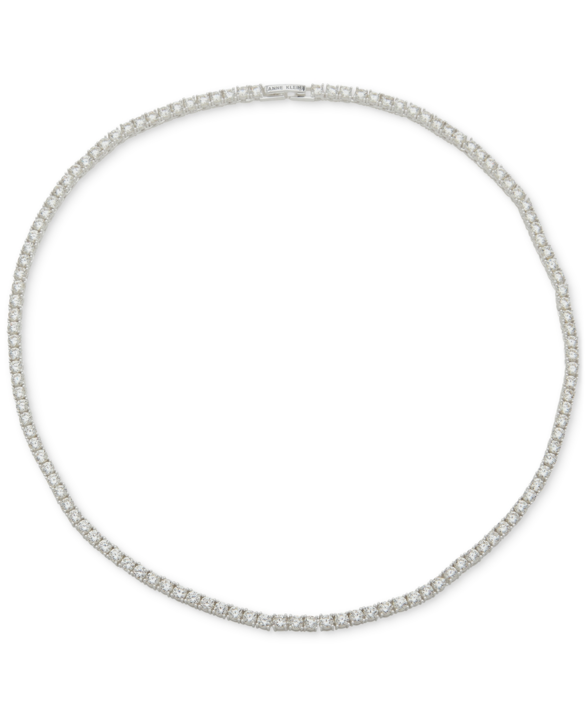 Crystal Tennis Style 16" Collar Necklace - Gold