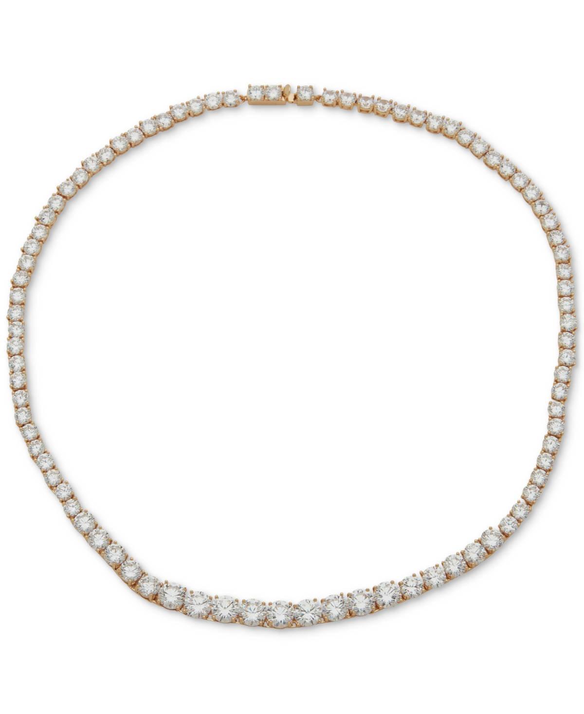 Anne Klein Crystal Tennis Style 16" Collar Necklace In Gold