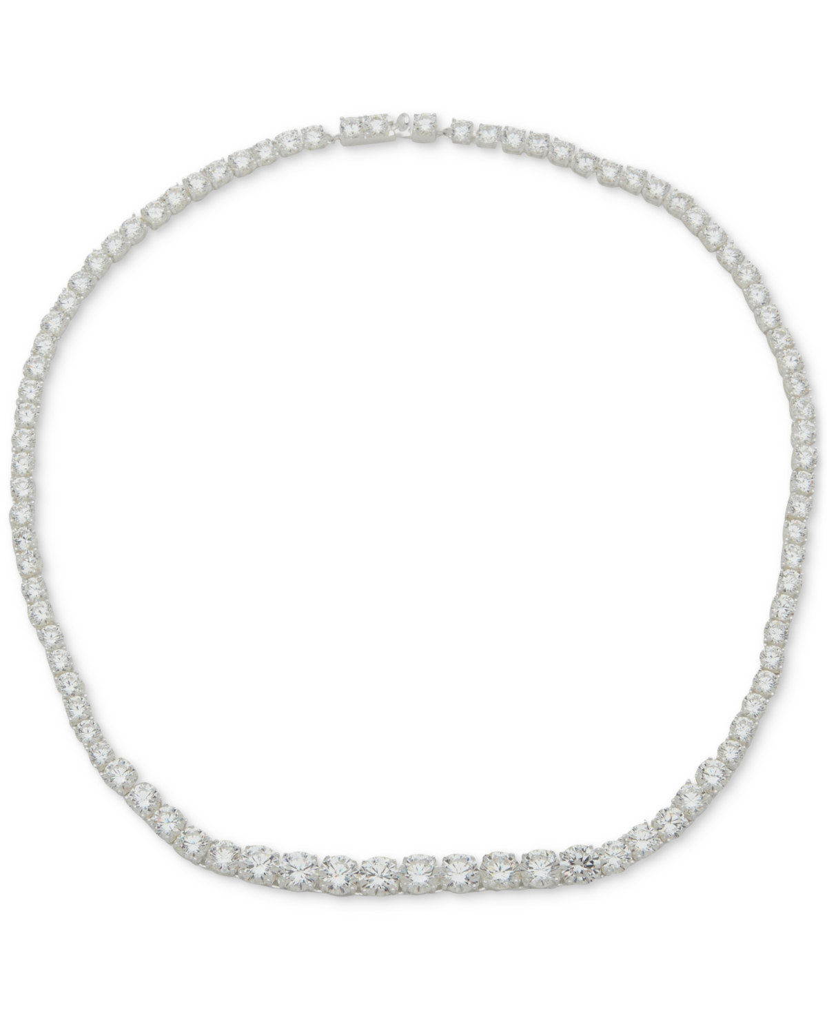 Crystal Tennis Style 16" Collar Necklace - Gold