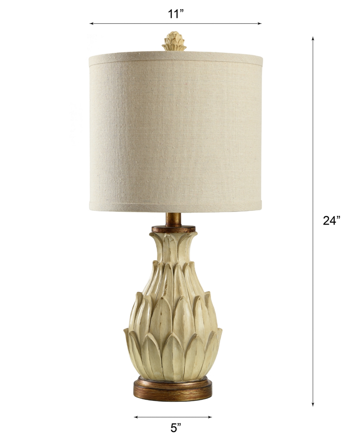 STYLECRAFT HOME COLLECTION 23.5" MINI ARTICHOKE HARDBACK FABRIC TABLE LAMP 