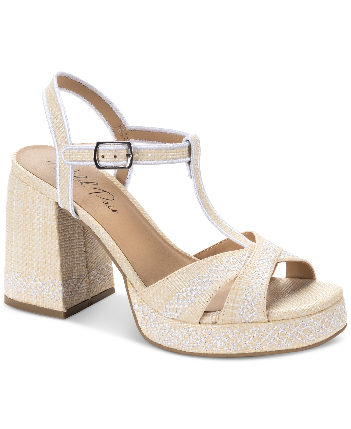 Wild Pair Women's Harperr Platform Sandals, Exclusively At Macy's In White Linen