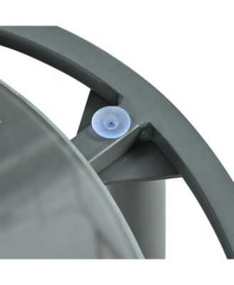 6-Pc Half Moon Patio Sofa Set, Wicker, Glass Tables, Cushions & Pillows - Gray