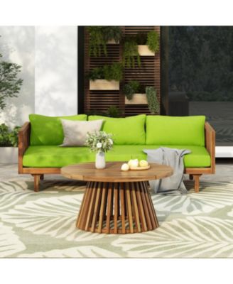 Streamdale Acacia Wood 3-Seater Daybed & Coffee Table Set