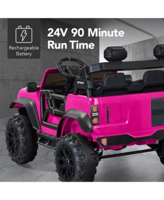 Kids 24V 2-Seater Electric Ride-On Car Truck w/ Parent Control, Bluetooth, LED Lights