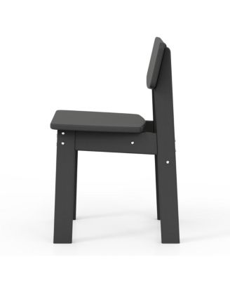 Outdoor HDPE Kids Modern Plastic Toddler Dining Chairs (Set of Two)