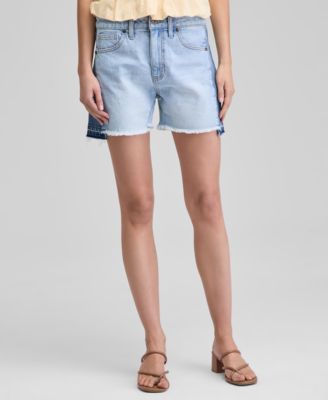Women's Spliced Step-Hem Jean Shorts, Exclusively at Macy's