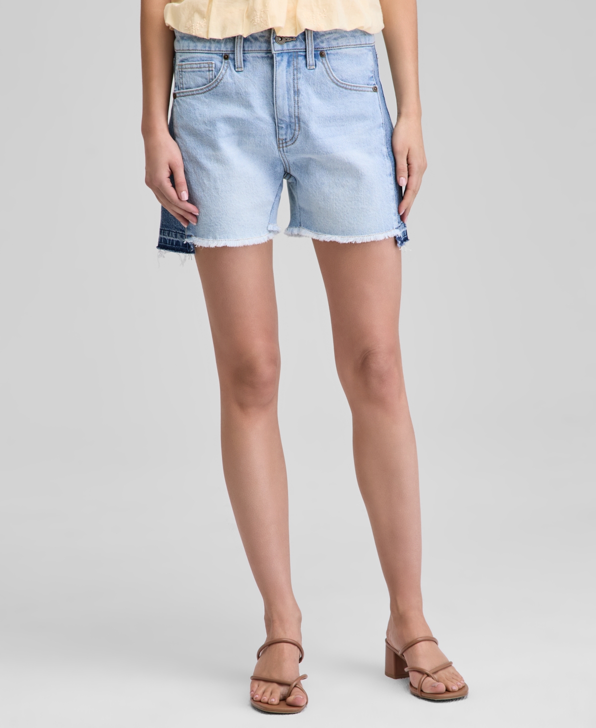 And Now This Women's Spliced Step-hem Jean Shorts, Exclusively At Macy's