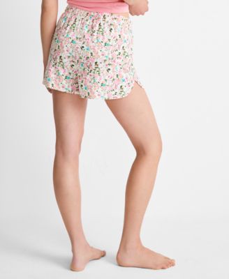 Women's Floral Knit Drawstring Shorts XS-3X, Exclusively at Macy's