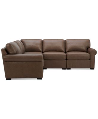 Radley Roll Arm 104" 5-Pc. Leather Square Corner L Sectional, Exclusively at Macy's