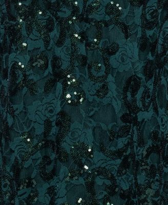 Juniors' Sequined Lace Cutout-Front Lace-Up-Back Gown