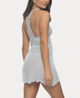 Women's Renee Sheer Babydoll Nightgown 2 Piece Lingerie Set