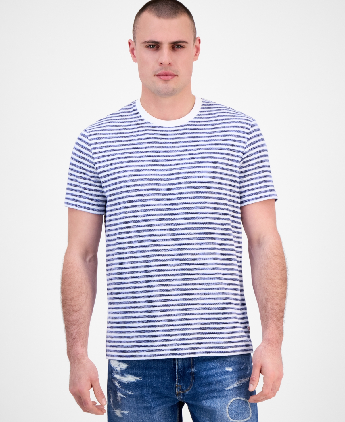 Men's Baxter Short Sleeve Striped Crewneck T-Shirt - Endless Blue Multi