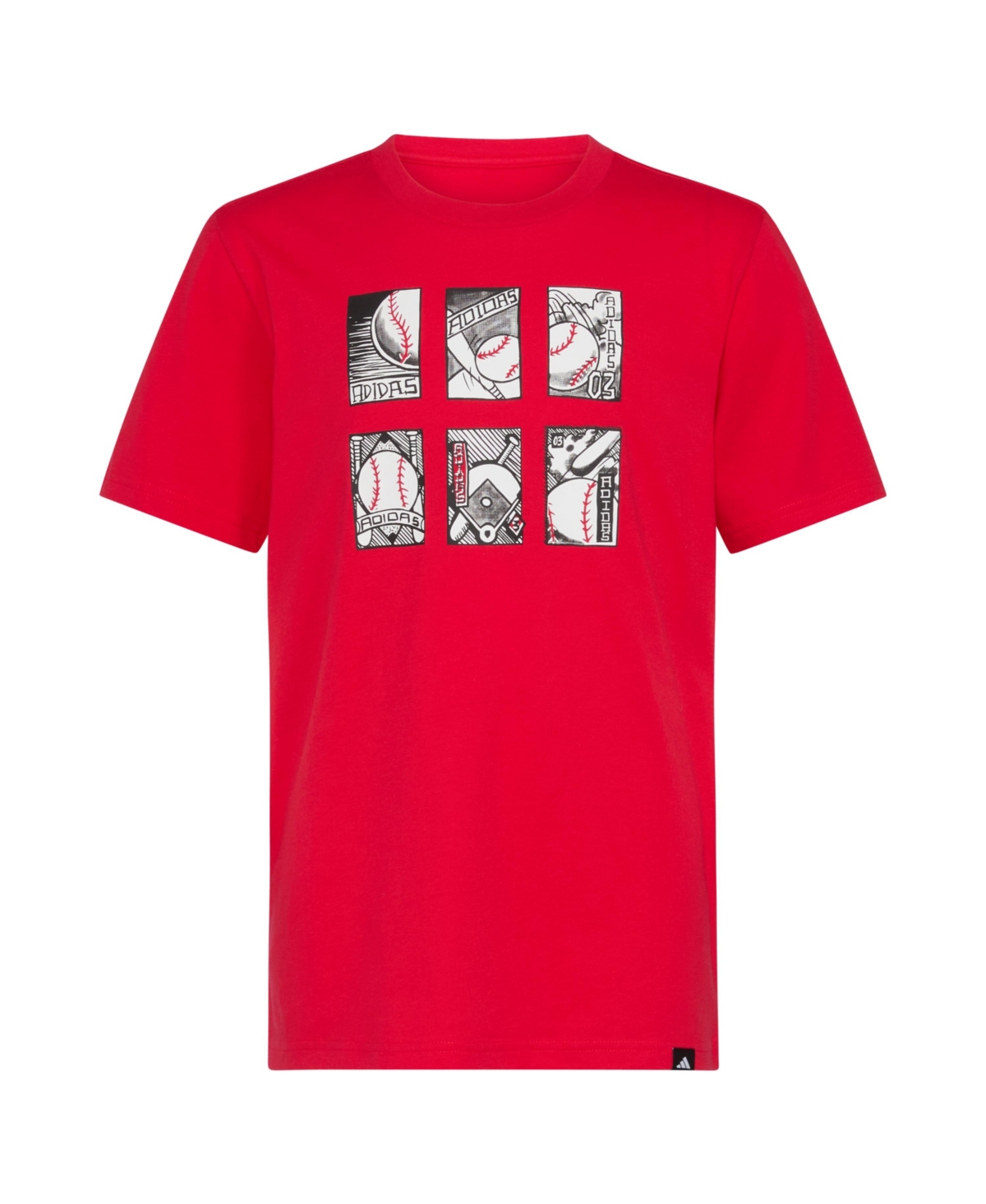 Adidas Originals Big Boys Short Sleeve Baseball Card T-shirt