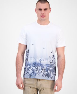GUESS - Men's Short Sleeve Big Cat Paradise Graphic Crewneck T-Shirt