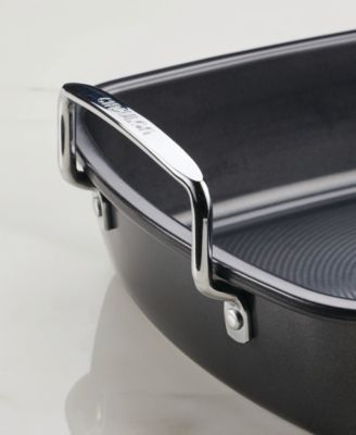 Carbon Steel 2 Pc. Ultra-lasting 17" x 13" Nonstick Roasting Pan with Easy Serve Rack