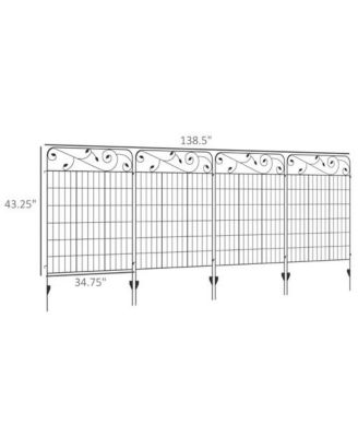 4 Pack Steel Foldable Fence Trellis Panel Animal Barrier
