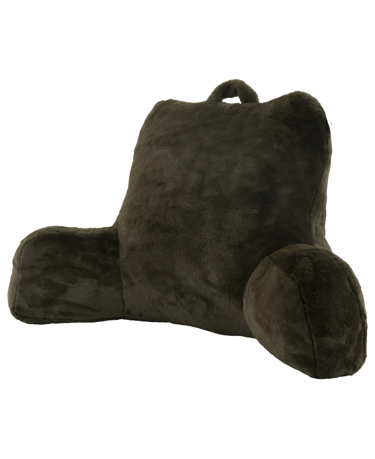 Arlee Home Fashions Sutton Place Faux Rabbit Fur Backrest Pillow 33" X 18" In Chocolate