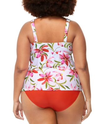 Shop Raisins Curve Trendy Plus Size Tanzania Tankini Top Costa Bikini Bottoms