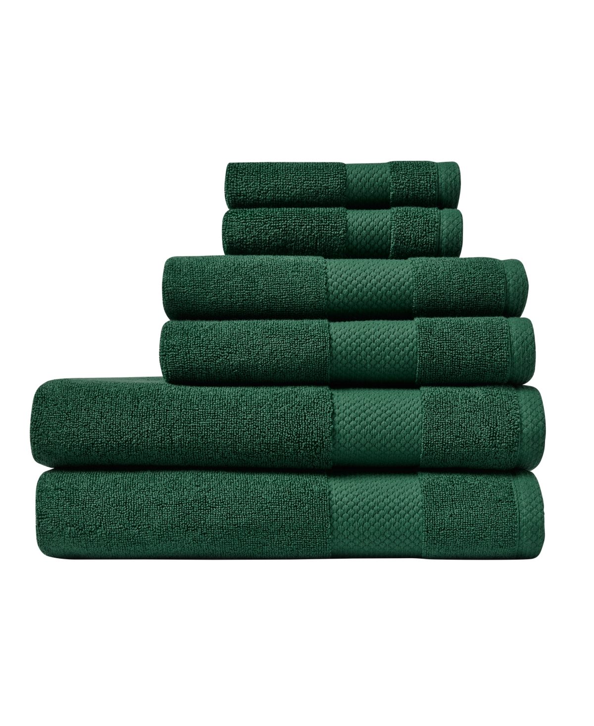 Lacoste Home Heritage Anti-microbial Supima Cotton 6 Piece Bath Towel Set In Green