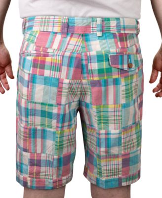 Men's Acid Wash Madras 9" Shorts