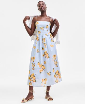 On 34th - Women's Printed Cutout-Back Midi Dress