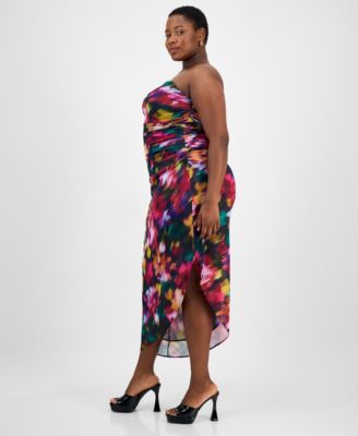 Trendy Plus Size Strapless Midi Bodycon Dress